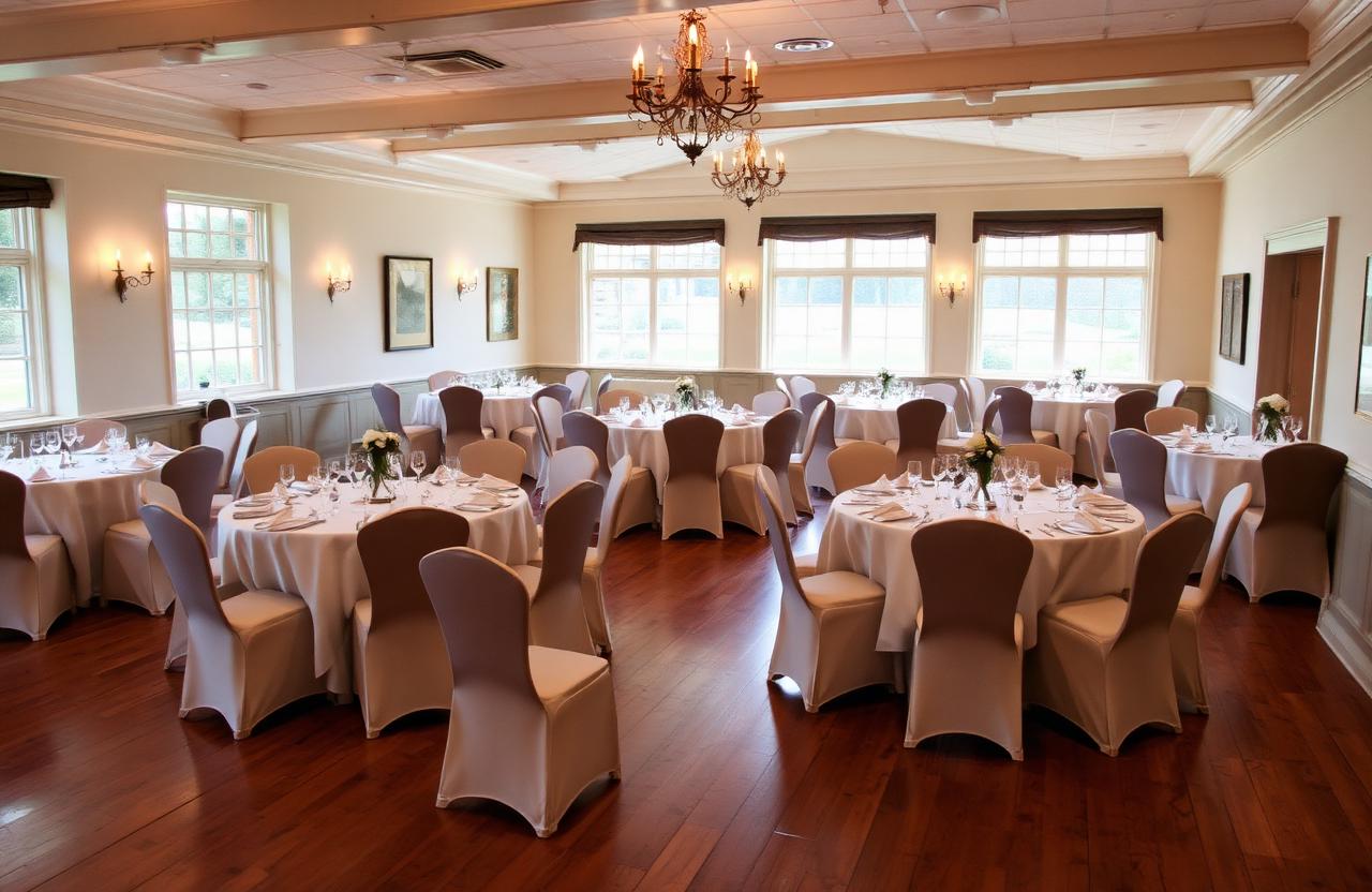 Function room set up for a celebration